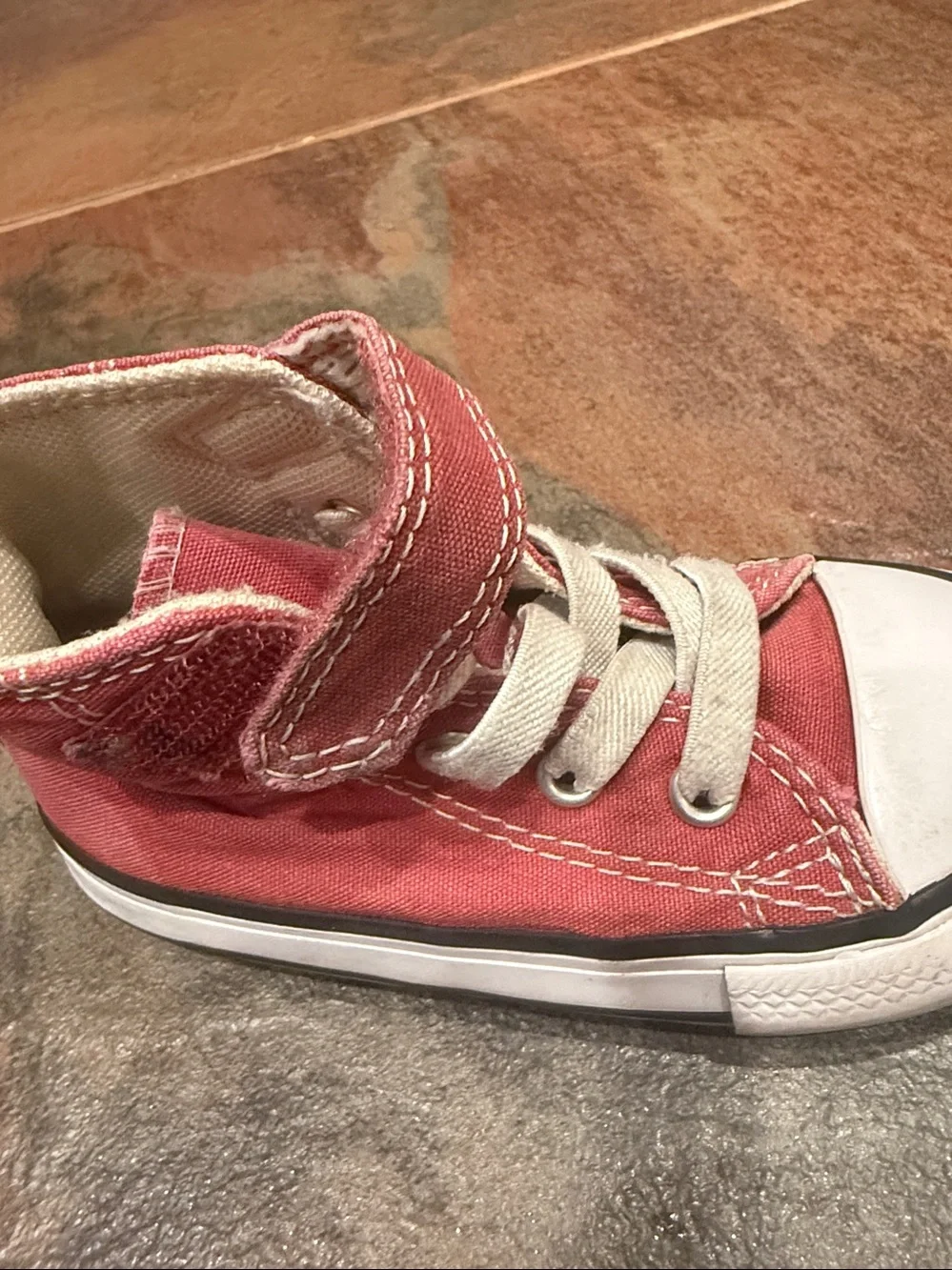 Toddler Maroon High-Top Canvas Converse Sneakers